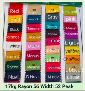 17kg Rayon 52 Peak 58 Width