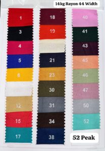 14kg Rayon Dyed 52 Peak 44 Width